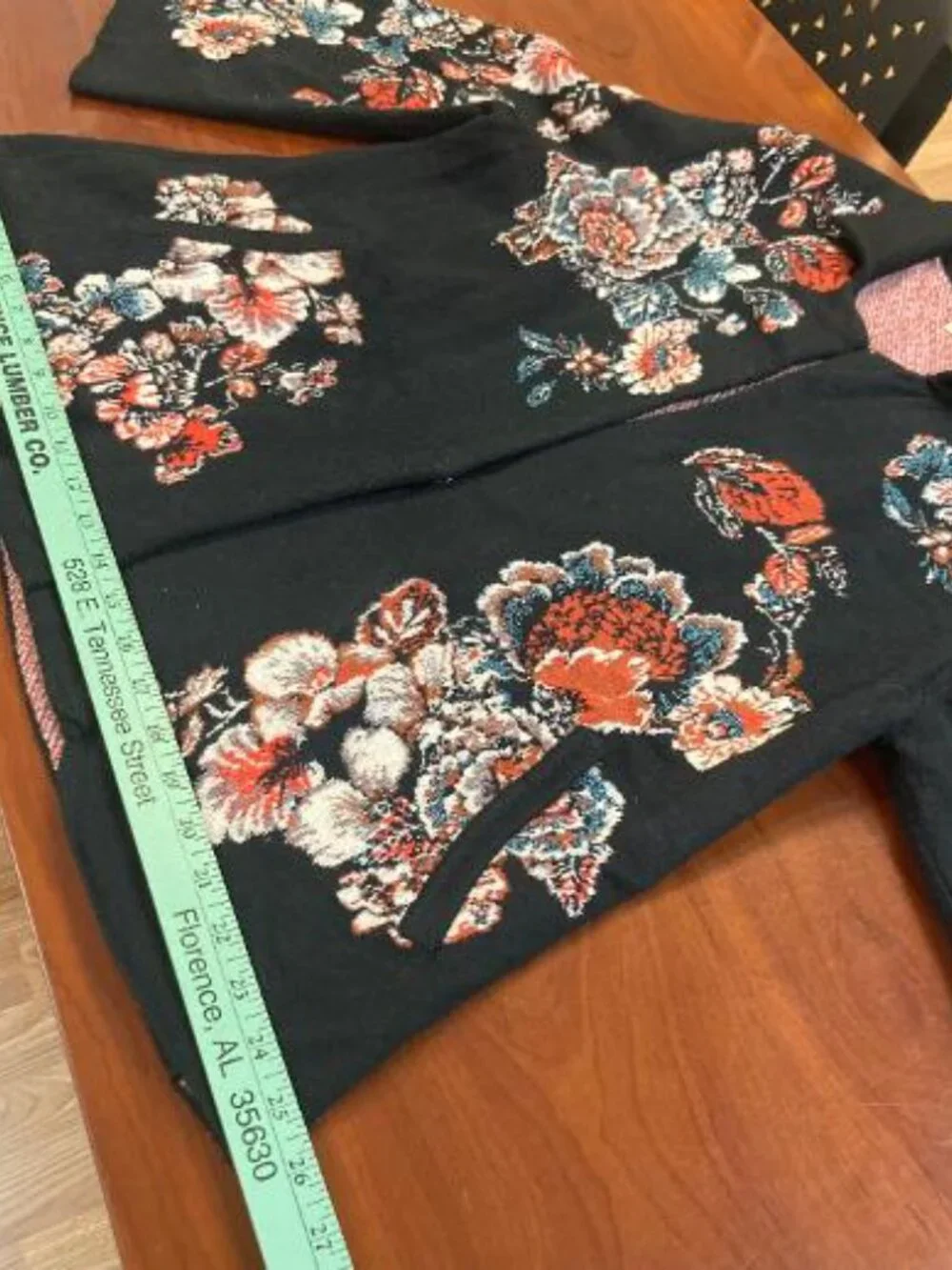 Moulinette Soeurs By Anthrpologie Black Floral Long Sleeved Jacket Size M